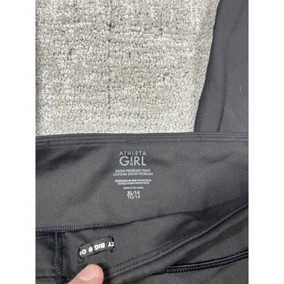 Athleta Girl Snow Problem Tight Size XL/14 Color Black - Picture 2 of 6